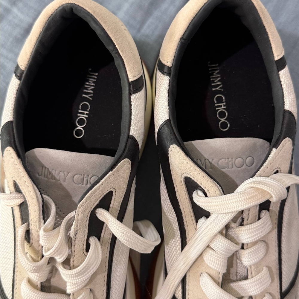 Men’s Jimmy Choo Black and White platform leather Sneakers 11.5 (45) - Picture 3 of 7